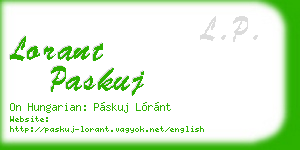lorant paskuj business card