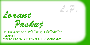 lorant paskuj business card